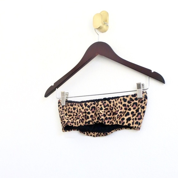 NEW! Kenny Flowers THE SAHARA Bandeau Bikini Top Leopard Print Brown Black SZ M - Picture 5 of 8